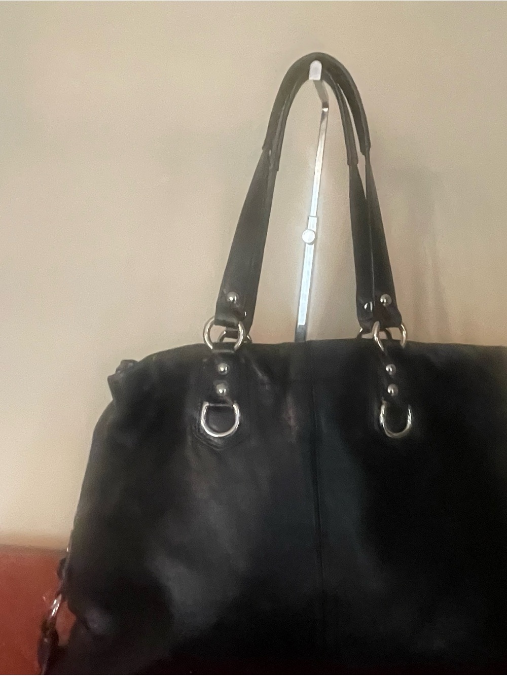 Coach Ashley Black Leather Convertible Satchel - Picture 7 of 12